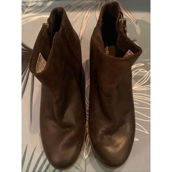 Sorel Joan of Arctic Wedge II Zip Brown Leather Boots sz 8 - Picture 5 of 10